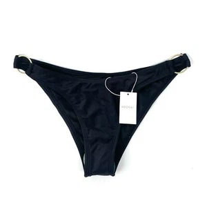 Kookai Santorini Ring Bottom Swimwear High Cut Solid Black Size FR 34 AU 6 New - Picture 1 of 6
