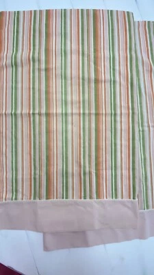 Fundas de almohada a rayas multicolores Dan River de colección sábana plana mezcla de algodón tela desguazada Foto 1 de 4