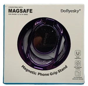 Magnetic Phone Grip Ring Holder , Double Adjustable Phone Grip and Stand Purple - Picture 1 of 7