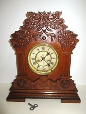 Antique Waterbury "Voorhees" Cabinet Mantel Clock 8-Day, Time/Strike