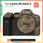 Autocollant de protection de la peau pour Canon R6 Mark ii enveloppe peau ondulée or blanc aluminium
