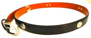 NWOT Black Basket Weave Embossed Italian Leather Ping Conchos Belt Size 38" - Picture 1 of 12