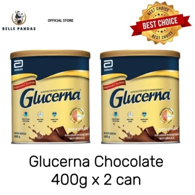 2 X Glucerna Triple Care Diabetic Milk Powder Chocolate 400g  + FAST SHIPPING - Image 1 of 4
