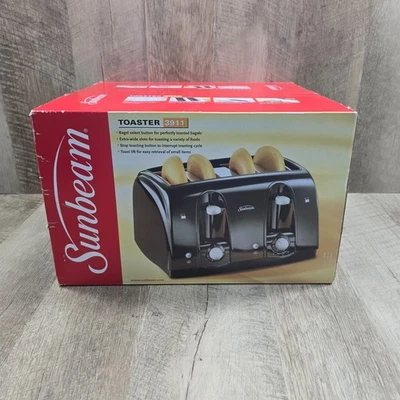 Tostadora Sunbeam 3911 Extra Ancha 4 Ranuras con Botón Bagel Select & Stop Toast Foto 1 de 4