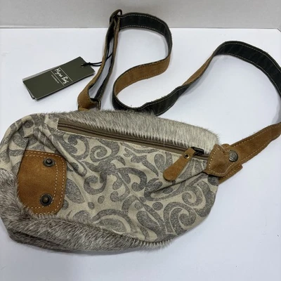 Bolso Myra Reciclado Lona y Piel de Vaca Riñonera Bandolera Cartera Nuevo con Etiquetas Foto 1 de 4