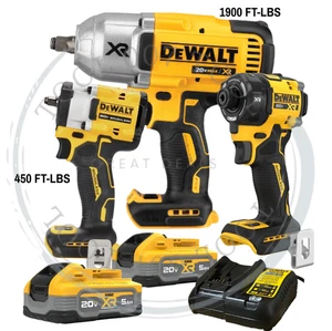 DEWALT Hydraulic Impact Driver & 3/8 & 1/2 in. Impact Wrench 20 V W/2Batt & Chgr - Picture 1 of 24