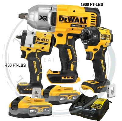 DEWALT Hydraulic Impact Driver & 3/8 & 1/2 in. Impact Wrench 20 V W/2Batt & Chgr - Image 1 of 4