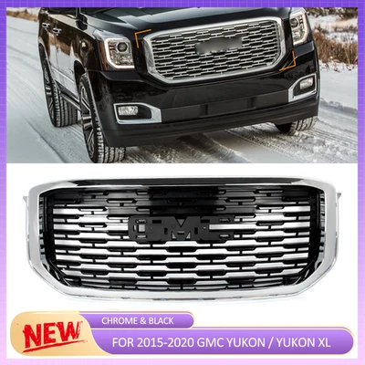 Chrome Black Denali Style Front Bumper Grille Grill For 2015-2020 GMC Yukon XL - Изображение 1 из 4