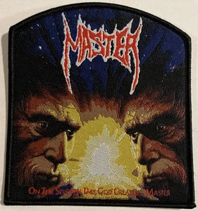 Meister - Am siebten Tag schuf Gott den Meister 4" x 4" gewebter Aufnäher [Tod Metall] - Bild 1 von 2