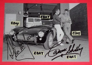 5X7 Vintage Photo Carroll Shelby & Steve McQueen With AC Cobra With Autographs - Picture 1 of 1