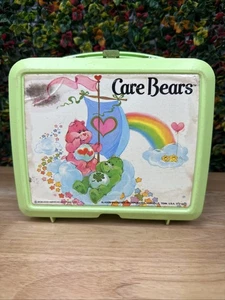 Aladdin Care Bears Plastic Lunchbox Rainbow Thermos No Cover 1980s Vintage Green - Picture 1 of 9