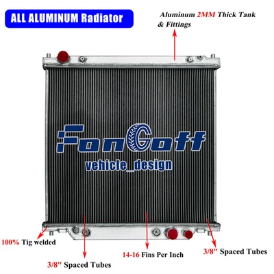 All Aluminum Radiator For 1999~2004 Ford F250 F350 Super Duty Excursion 6.8/7.3L Foto 1 de 4