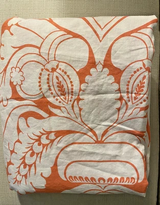 Pottery Barn King Duvet Cover Floral Medallion Coral94"x 110"Very Good Condition - Image 1 of 4