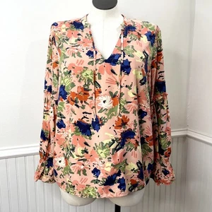 Eloquii Übergröße 18 Shirt Blumen Bauern Oberteil Rüschenärmel Boho Romantisch Frühling - Bild 1 von 10