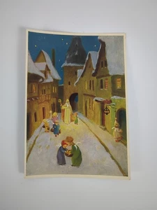 Vintage Ars Sacra Angel Children Christmas Winter Postcard Germany No 5056 - Picture 1 of 2