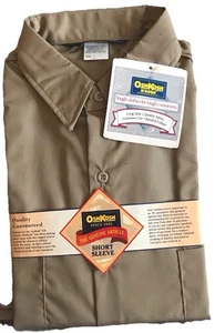 Oshkosh B'gosh kurzärmliges geknöpftes Arbeitshemd für Herren hellbraun Größe Large USA - Bild 1 von 3
