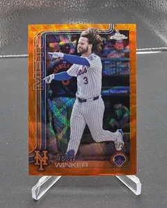 2025 Topps Chrome Baseball Jesse Winker Orange Wave /25 Refractor Card #180 - Picture 1 of 2