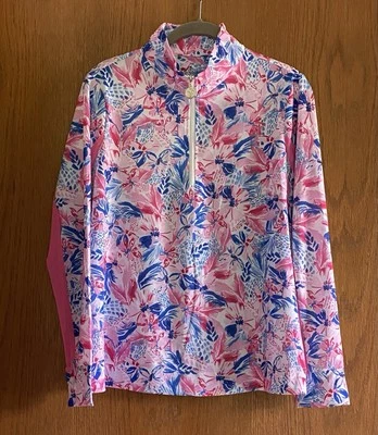 Pullover Stella Parker Golf Collection 1/4 Cremallera Tropical Floral Malla Manga M Usado en Excelente Condición Foto 1 de 4