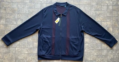 New Perry Ellis Size 2XL Mens Full Zip Dark Saphire Principles Navy Jacket NWT - Image 1 of 4