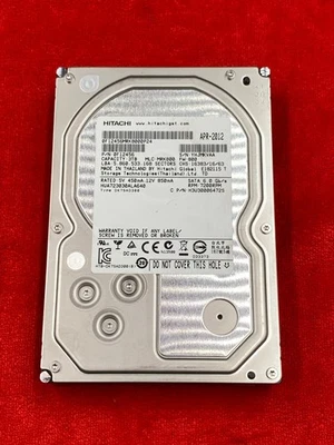 HGST 3TB SATA 3.5" HARD DRIVE 7200 RPM 6Gb/s 0F12456 HUA723030ALA640 LOW USAGE - Image 1 of 4