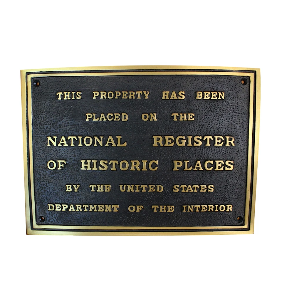 National Register of Historic Places Thick Brass Replica Plaque Wall Sign - Image 1 of 3