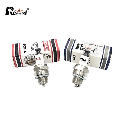 Rcexl ICM6 CM6-10mm Iridium Spark Plug for Gas Engine DLE20/20RA/30/RA/40/55/55R - Image 1 of 4