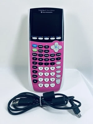 Texas Instruments TI-84 Plus C Silver Edition Graphing Calculator Pink - Image 1 of 4