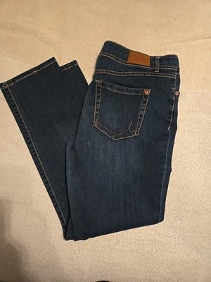 Pantalones de mezclilla para mujer Inc azules elásticos, pierna recta, talla 12, ajuste regular Foto 1 de 4