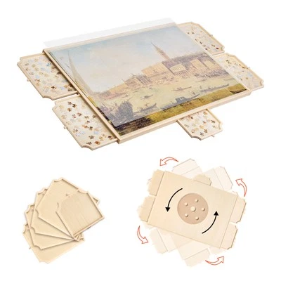 VEVOR 2000 Piece Puzzle Board with Drawer Cover Portable Wooden Jigsaw 40x29 in - Image 1 of 4