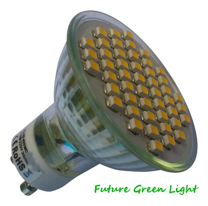 GU10 48 SMD LED 240V 2.5W 270LM WARM WHITE BULB ~50W - Image 1 of 2