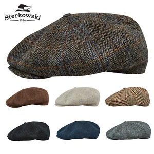 Sterkowski PEAKY Harris Tweed Newsboy Cap Vintage Retro Style Autumn Winter - Picture 1 of 43
