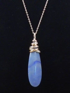 Brighton Two Tone NEPTUNE'S RINGS PYRAMID Blue Agate Necklace JL855C $98 #1 - Picture 1 of 2
