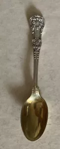 Rare Antique Tiffany Co Sterling Silver English King Egg spoon 4 1/2” Gold Wash - Picture 1 of 7