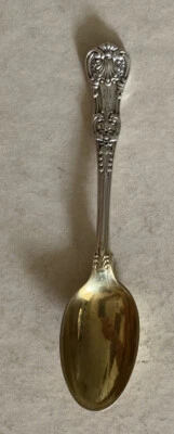 "Cuchara Huevo Rey Inglés Plata Esterlina Tiffany Co Antigua Rara 4 1/2"" Lavado Dorado" Foto 1 de 4