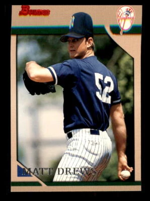 1996 Baseball Bowman Matt Drews New York Yankees #183 2 - Image 1 of 2