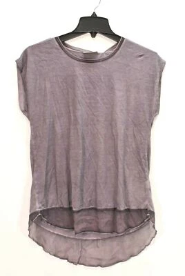 Top túnica informal Dantelle para mujer cuello redondo hombro caído alto bajo púrpura S Foto 1 de 4