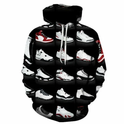 Basketball Sneaker Shoe Hip Pop Sports Hoodie Sweatshirt Sweater Pullover Jacket - Image 1 of 3