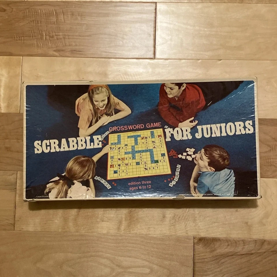 VTG Scrabble for Juniors Selchow & Righter 3rd Edition 1968 (Two Games Combined) - Image 1 of 4