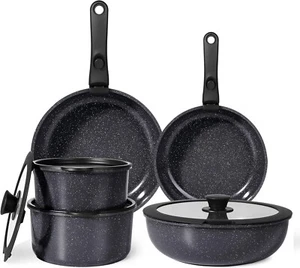 GiPP Ceramic Pots and Pans Set Non-Stick, 11 Piece Detachable Handle Oven Safe - Picture 1 of 9