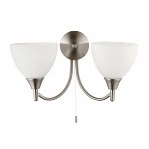 Luz de pared regulable satinado cromo y vidrio ópalo Endon Alton interior 2lt 60W E14 - Imagen 1 de 6