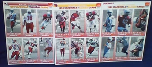 1993 | Phoenix Cardinals | Fleer | NFL GameDay Collector Cards | Full Sheets ABC - Bild 1 von 7