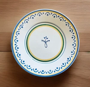 William Sonoma Blue Yellow Dinner Plates Set of 3 Made In Italy MINT! - Picture 1 of 4
