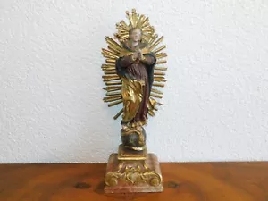 Antico Figura di Legno Maria Immacolata Prima Corona Probabilmente Um 1780 ! Su - Foto 1 di 15