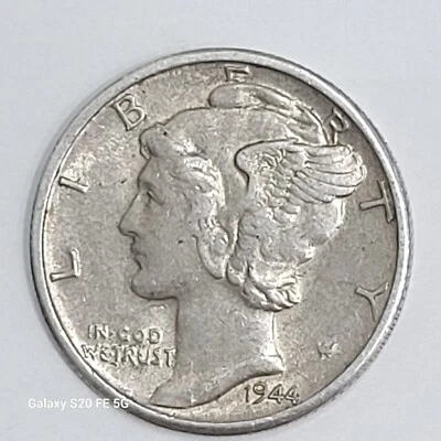 1944D Mercury Dime Double Die Obverse/Reverse. - Image 1 of 4