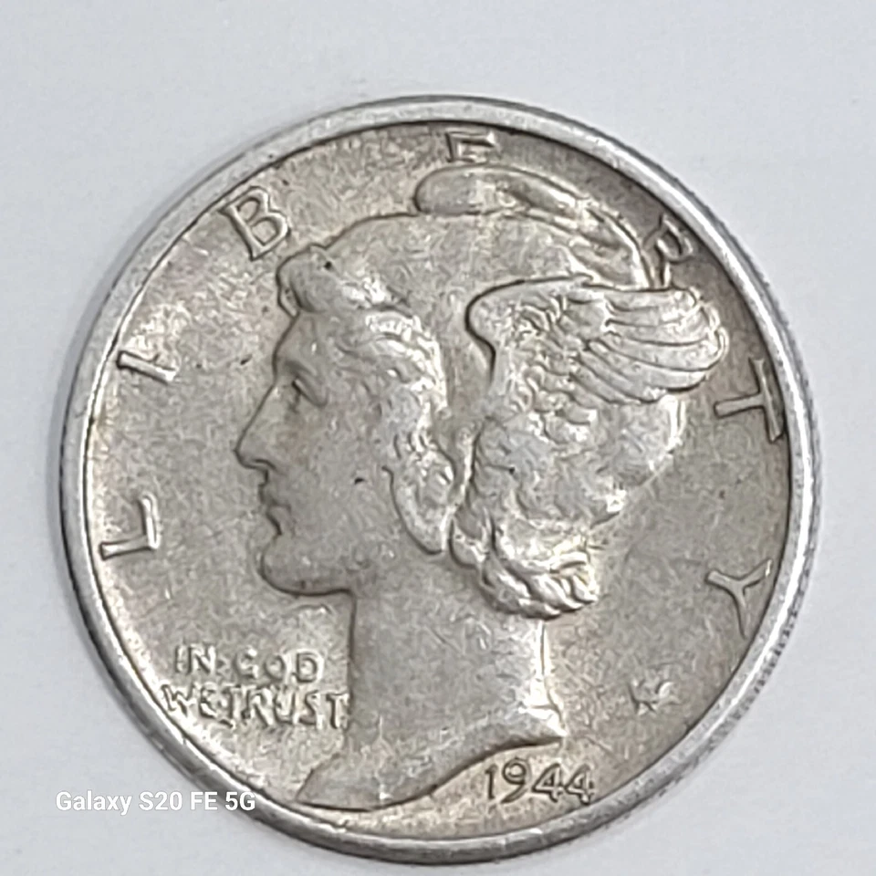 1944D Mercury Dime Double Die Obverse/Reverse. - Image 1 of 4
