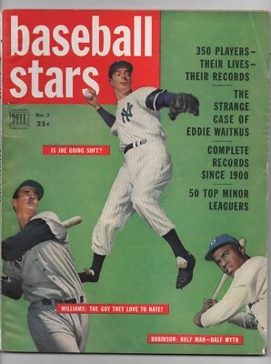 DELL  BASEBALL STARS 2  1950  MAGAZINE  JACKIE ROBINSON  JOE DIMAGGIO - Image 1 of 2