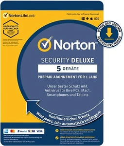 NORTON 360 Deluxe 2023 5 Geräte 1 Jahr 50GB Cloud ABO EMAIL SOFORT - Bild 1 von 5