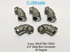 5 pcs. APPLETON 7382V  3/4" Steel Box Connector90 Degree (NEW). - Picture 1 of 12