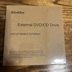 Unidad externa de DVD/CD RIODDAS - USB 3.0 emergente móvil externa - nueva en paquete - Imagen 1 de 2