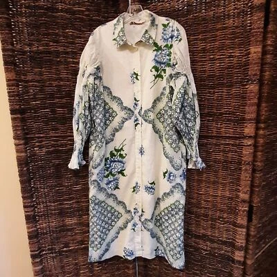 Vestido para mujer Tory Burch calado hasta la rodilla 8 botones mangas globo occidental Foto 1 de 4